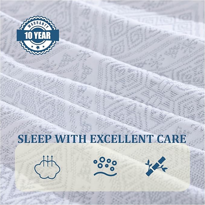 MLILY EGOHOME 10 Inch Queen Mattress, Charcoal Gel Cooling Memory Foam Mattress in a Box, Medium Fiberglass Free, CertiPUR-US Certified, Grey