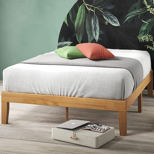 ZINUS Moiz Wood Platform Bed Frame / Wood Slat Support / No Box Spring Needed / Easy Assembly, Natural, Full