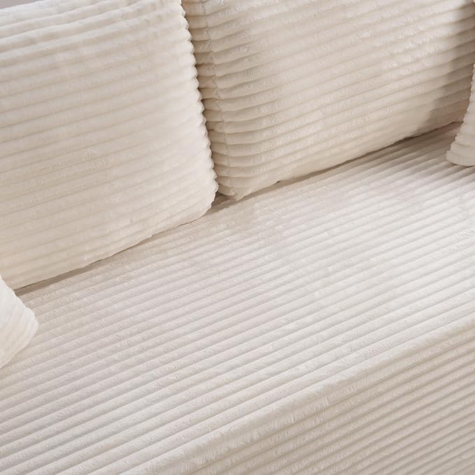 Modern 3 Seater Cloud Loveseat Sofa Couch in a Box - 86.6'' High-Density Foam Boneless Love Seat Sofa with Deep Seating and Wider Rolled Armrest for Living Room | Breathable material, Anti-slip