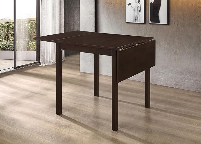 Coaster Home Furnishings - Kelso - Asian Hardwood and MDF - Rectangular Dining Table with Extension Leaf - Kitchen, Dining Room - 52-Inch - Cappuccino - 190821