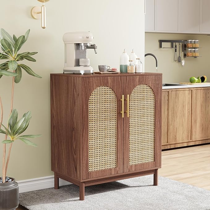 LITTLE TREE Modern Buffet Cabinet with Storage, 59 Inch Kitchen Sideboard Cabinet with 4 Doors, Coffee Bar Cabinet for Dining Room, Living Room | Modern, with Storage, 4 Doors