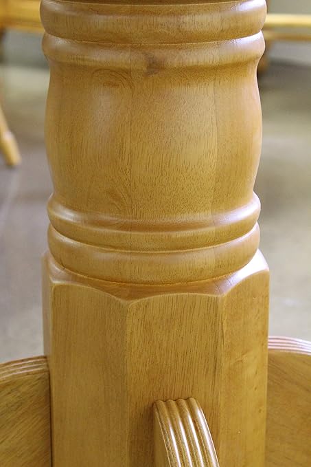 Sunset Trading Round Drop Leaf Table, Light Oak Finish