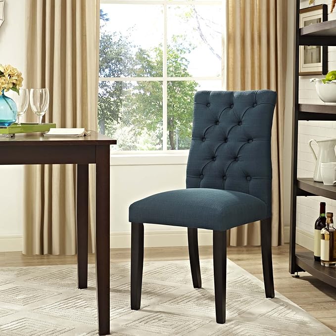 Modway MO- Duchess Modern Tufted Button Upholstered Fabric Parsons, Dining Chair, Azure