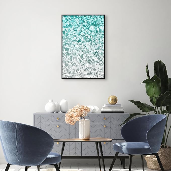 The Oliver Gal Artist Co. Nautical and Coastal Wall Art Framed Canvas Prints 'Clear Aqua Waters' Coastal