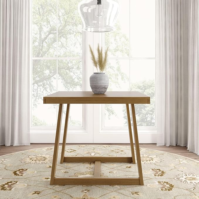 Plank+Beam Counter Height Dining Table, 41 Inch Solid Wood Kitchen Table, Farmhouse Dinette Table for 4, Compact Counter Table, Pecan Wirebrush