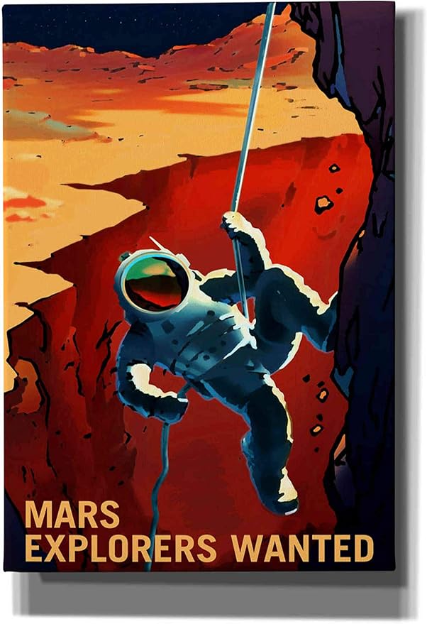 Epic Graffiti 'Mars Explorer Series: Explorers Wanted' Space Canvas Wall Art, 18" x 26"