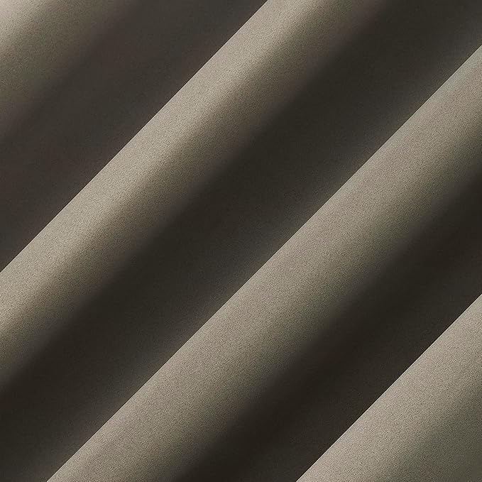 Sun Zero Nordic 2-Pack Theater Grade Noise Reducing Extreme 100% Blackout Grommet Curtain Panel Pair, 52" x 54, Mushroom Brown