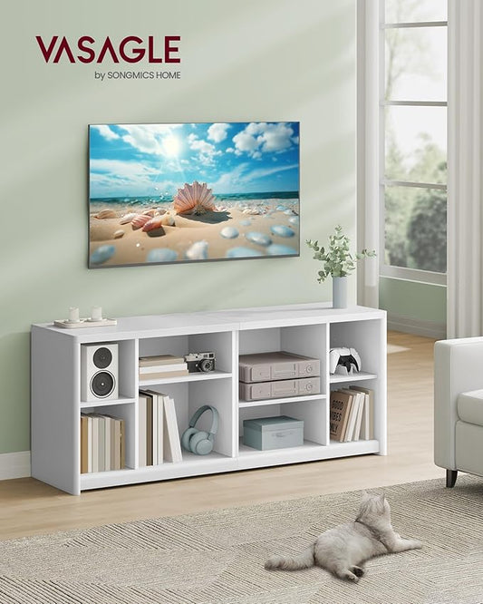 VASAGLE TV Stand for TVs up to 65 Inches, TV Cabinet with Storage Shelves, TV Console Table, Easy to Assemble, for Living Room, Bedroom, Study, Cloud White ULTV111W01