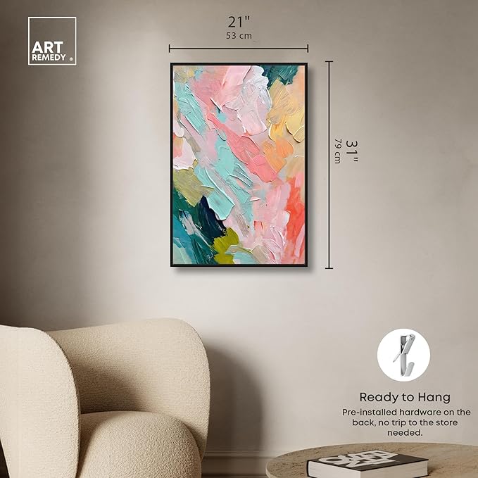 Art Remedy Pastel Layers Canvas Pastel Wall Art, Black Frame, 20" x 30"