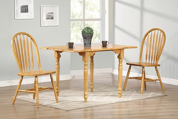 Sunset Trading Selections 48'' Rectangular Extendable Drop Leaf Light Oak | Seats 6 Dining Table, PK-TLD3448-LO
