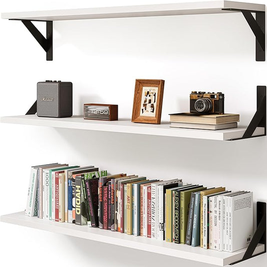 Floating Shelves for Wall, Wall Mount Book Shelf, Hanging Shelves, Wall Bookshelf for Bedroom, Office, Living Room