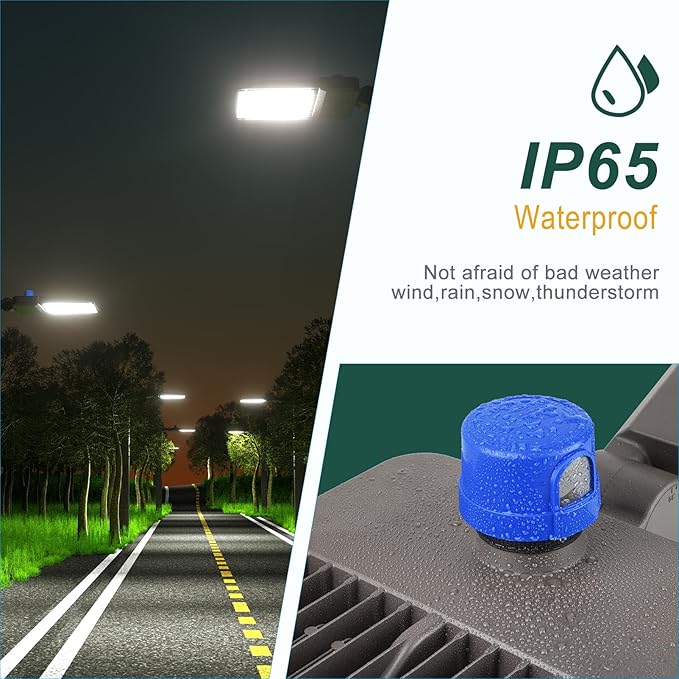 600W LED Parking Lot Lights 90000Lm(150LM/W) Arm Mount Pole Lights with Photocell Dusk to Dawn, 6KV SPD 5000K Outdoor Waterproof Street Light ETL Listed 7 Yrs Warranty- 2Pack