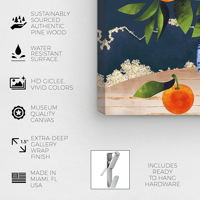 The Oliver Gal Artist Co. Food and Cuisine Wall Art Canvas Prints 'Fruits and Porcelain' Fruits