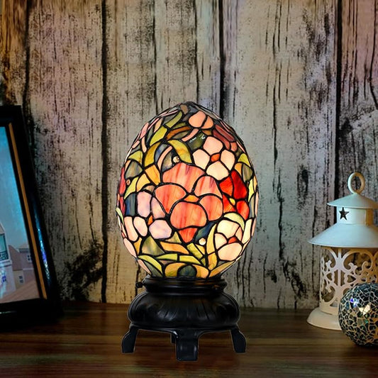 Egg Lamp - 12" H - Stained Glass Lamp - Unique Lamps - Tiffany Lamp Style (Egg lamp)