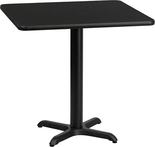 Flash Furniture 30'' Square Black Laminate Table Top with 22'' x 22'' Table Height Base