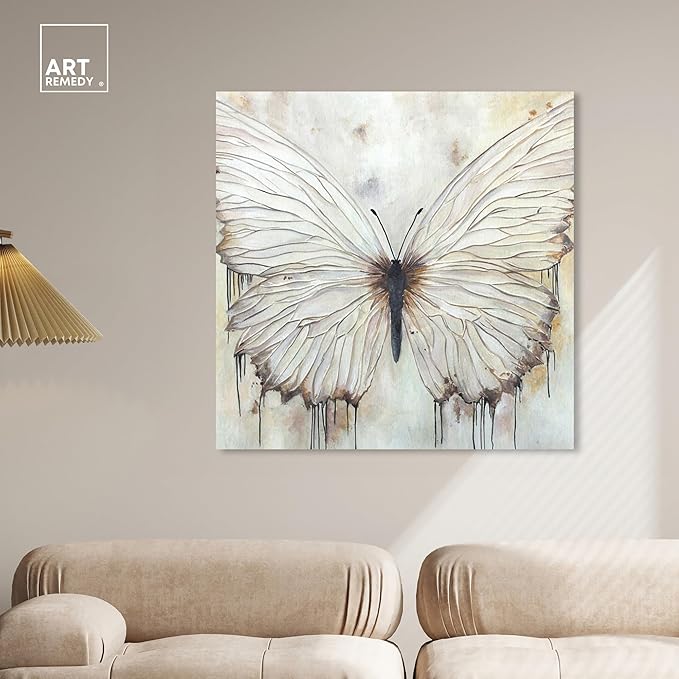 Art Remedy Neutral Beauty Chic Farmhouse Canvas Wall Art, Gallery Wrapped, 40"x40"