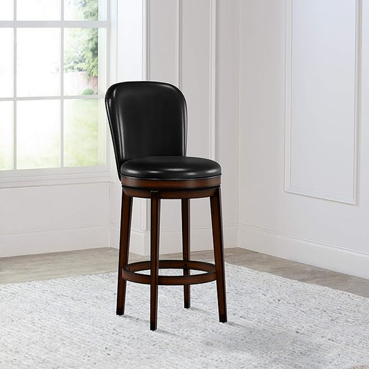 Hillsdale Victoria Wood Bar Height Swivel Stool, Dark Chestnut