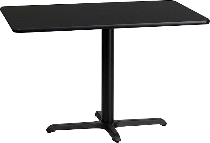 Flash Furniture Stiles 24'' x 42'' Rectangular Black Laminate Table Top with 23.5'' x 29.5'' Table Height Base