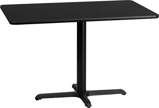 Flash Furniture Stiles 24'' x 42'' Rectangular Black Laminate Table Top with 23.5'' x 29.5'' Table Height Base