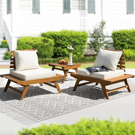 IDZO Armless Club Chairs Design Heavy Duty 400lbs Capacity Elegant Patio Bistro Set 3 Piece Outdoor