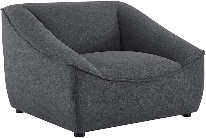 Modway Comprise Fabric Upholstered Sectional, 2-Piece Set, Charcoal