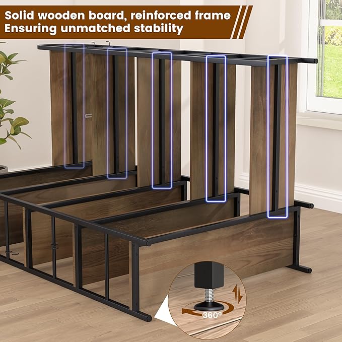 5 Tier Wooden Corner Bookshelves, 67 Inch Dark Brown Vintage Geometric Bookcase, DIY Bookcase Industrial Open Bookshelf, Heavy Duty Display Shelves Organizer for Living Room,Home Office.
