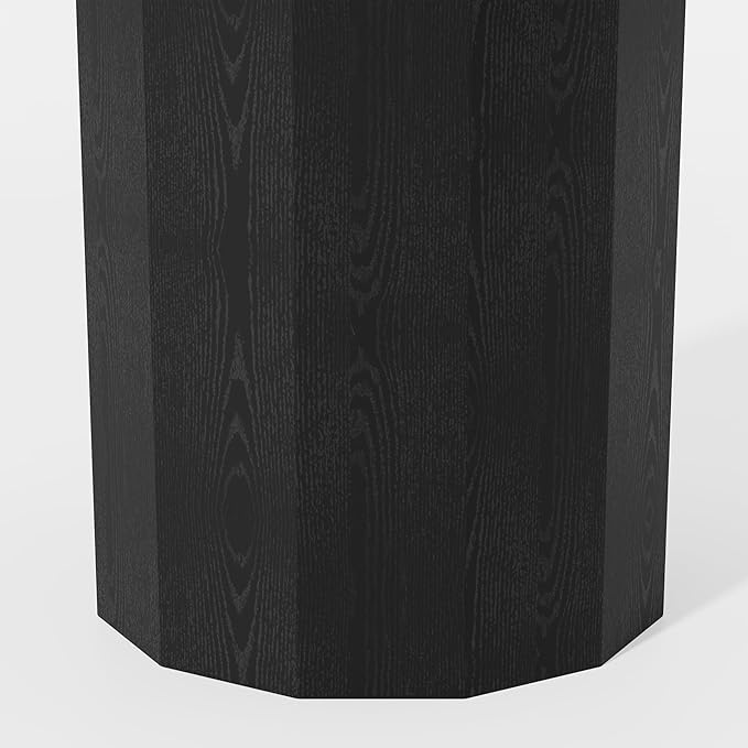 Modern Round Dining Table for 6 People, Casaphoria 52 Inch Wood Top & Black Base, Two-Tone Design for Dining Room