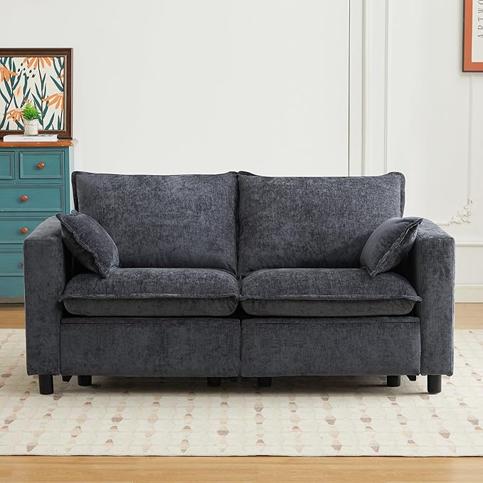GUEAPY Cloud Couch Power Reclining Sofa Loveseat-Oversized Reclining Sectional Couches, Modern Power Recliner Sofa/Couches for Living Room, Comfortable Recliner Couches with Soft Upholstery Pillows