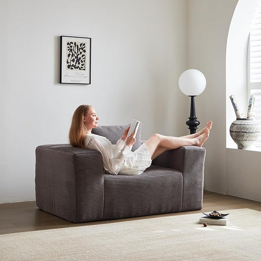 Swbvs Single Sofa Chair - Oversized Lounge Armchair,Singgle Couch Soft Foam Cushion, Cozy Reading Chair for Living Room & Bedroom for Living Room Bedroom,No Assembly,Grey