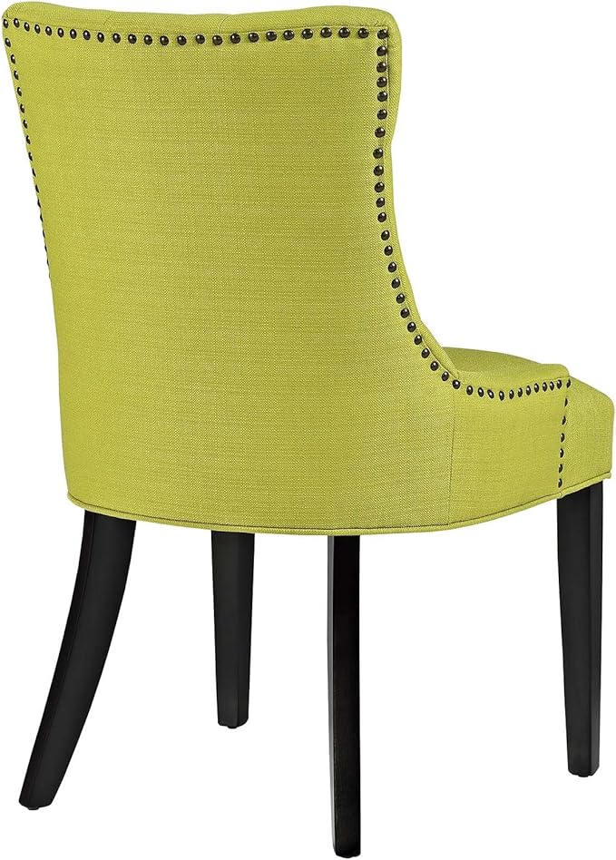 Modway Regent Modern Tufted Upholstered Fabric Two Dining Chairs with Nailhead Trim in Wheatgrass
