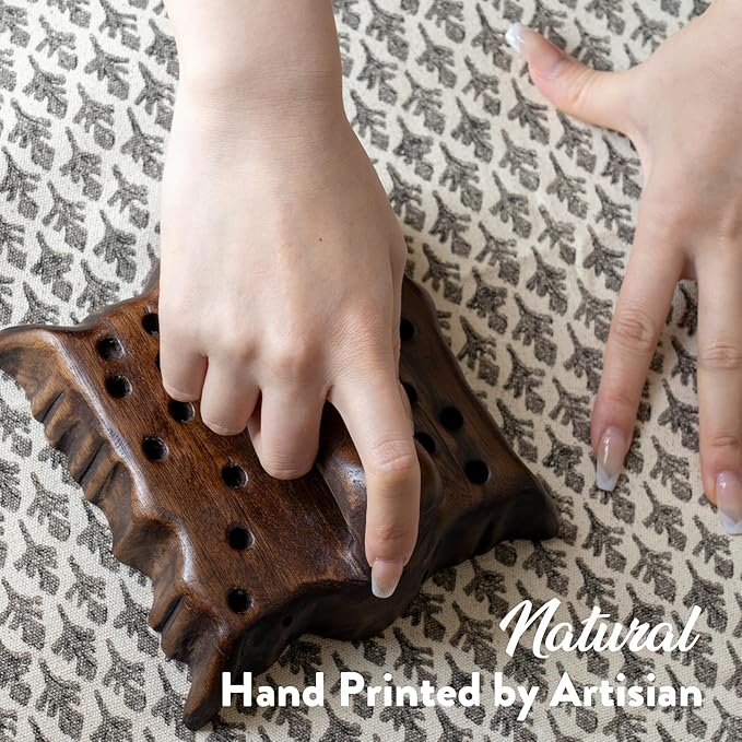 FIOUOVO Floral Pillow Covers 18x18 Pillow Cover Block Print Couch Pillows for Living Room Decorative Neutral Accent Throw Pillow Covers, 1PC, Charcoal Black