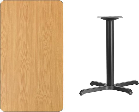 Flash Furniture Graniss 24'' x 42'' Rectangular Natural Laminate Table Top with 23.5'' x 29.5'' Table Height Base