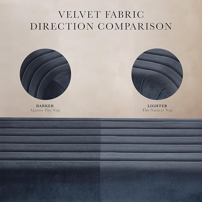 Spatial Order Modern Arch Channel Bench | Bench for Living Room & Bedroom | Decorative Home Furniture - Blue Velvet