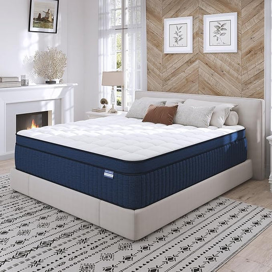 Full Size Mattress, 10 Inch Hybrid Full Mattress in a Box, Cool Gel Memory Foam Mattress, Back Pain Relief & Strong Edge Support, Individual Wrapped Pocket Coils, CertiPUR-US