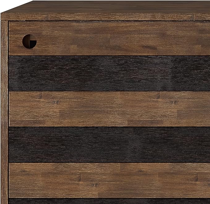 SIMPLIHOME Clarkson Storage Cabinet - 48 inch Wide Solid Acacia Wood Medium Cabinet in Rustic Natural Aged Brown, Contemporary Sideboard for Living Room with 3 Drawers and Adjustable Shelves