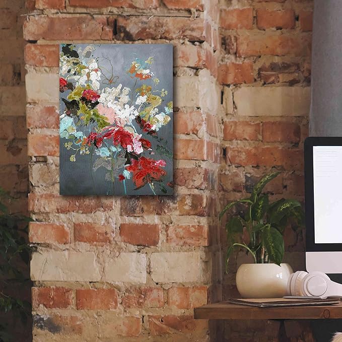 Epic Graffiti 'Abstract Floral 2' by Design Fabrikken, Giclee Canvas Wall Art, 12"x16"