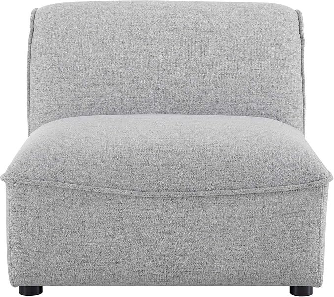 Modway Comprise Fabric Upholstered Sectional, Armless Chair, Light Gray
