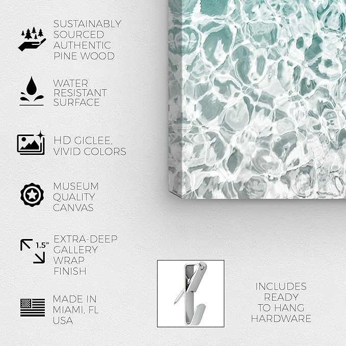The Oliver Gal Artist Co. Nautical and Coastal Wall Art Canvas Prints 'Clear Aqua Waters' Coastal