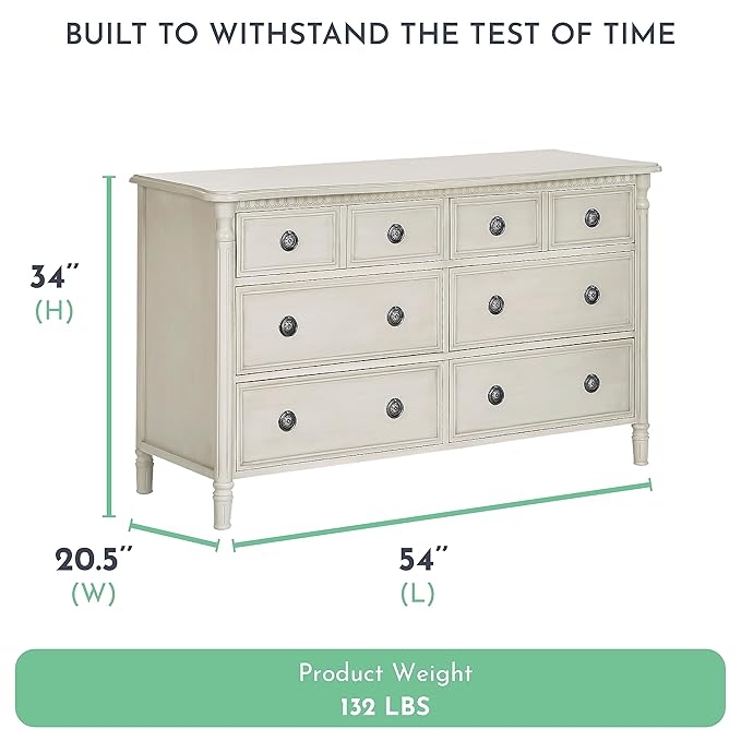 Evolur Julienne 6 Double Dresser Clay, 54x20.30x33 Inch (Pack of 1)