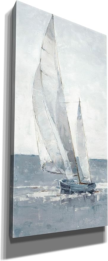 Epic Graffiti "Grey Seas I by Ethan Harper, Canvas Wall Art, 12"x24"