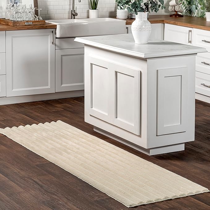 nuLOOM SuperiorWash Collection Kai Beige, 2'6" x 6', Fluffy and Cozy, High Traffic, Stain Resistant, Easy Clean, Durable Washable Runner for Bedroom, Living Room, Dining, Den, Foyer, Entryway