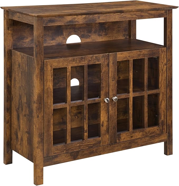 Convenience Concepts Big Sur Highboy TV Stand 36" - Modern Entertainment Center For TVs up to 40", Storage Cabinet for Dining, Living Room, & Entryway, Console Hall Table with Shelves, Barnwood