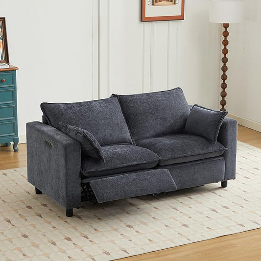 GUEAPY Cloud Couch Power Reclining Sofa Loveseat-Oversized Reclining Sectional Couches, Modern Power Recliner Sofa/Couches for Living Room, Comfortable Recliner Couches with Soft Upholstery Pillows