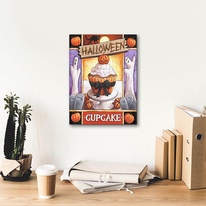 Epic Graffiti 'Halloween Cupcake' by Cathy Horvath-Buchanan Canvas Wall Art, 12" x 16"