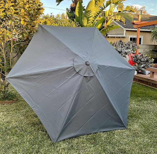 BELLRINO Replacement * GRAY * Umbrella Canopy for 9 ft 6 Ribs (Canopy Only) (GRAY-96)