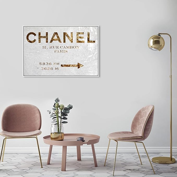 The Oliver Gal Artist Co. Contemporary 24 in x 36 in Paris Couture Luxury Framed Canvas Wall Art Bedroom Gold