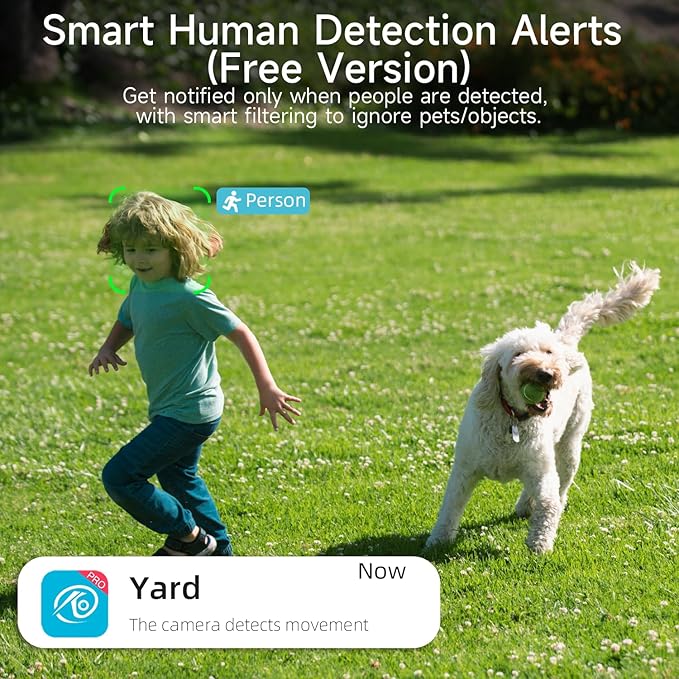4pcs 5G/2.4G WiFi Security Cameras Wireless Outdoor,2K Home Indoor Camera with AI Detection, Siren,Wireless Cameras for Home Security with Color Night Vision, 2-Way Talk, IP65, Works/Alexa, Cloud/SD