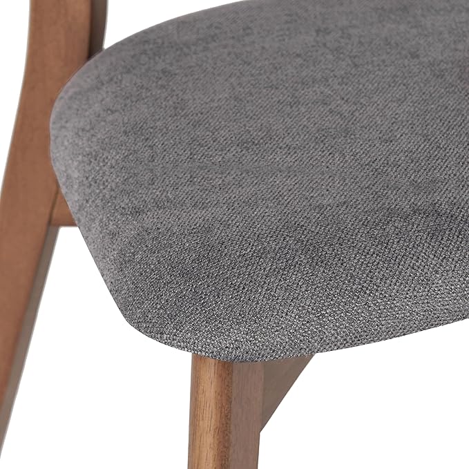 Christopher Knight Home Upholstered Wood Dining Chair,Stylish Designed Dining Room Chair, Accent Armchairs for Living Room (Set of 2),Dark Gray