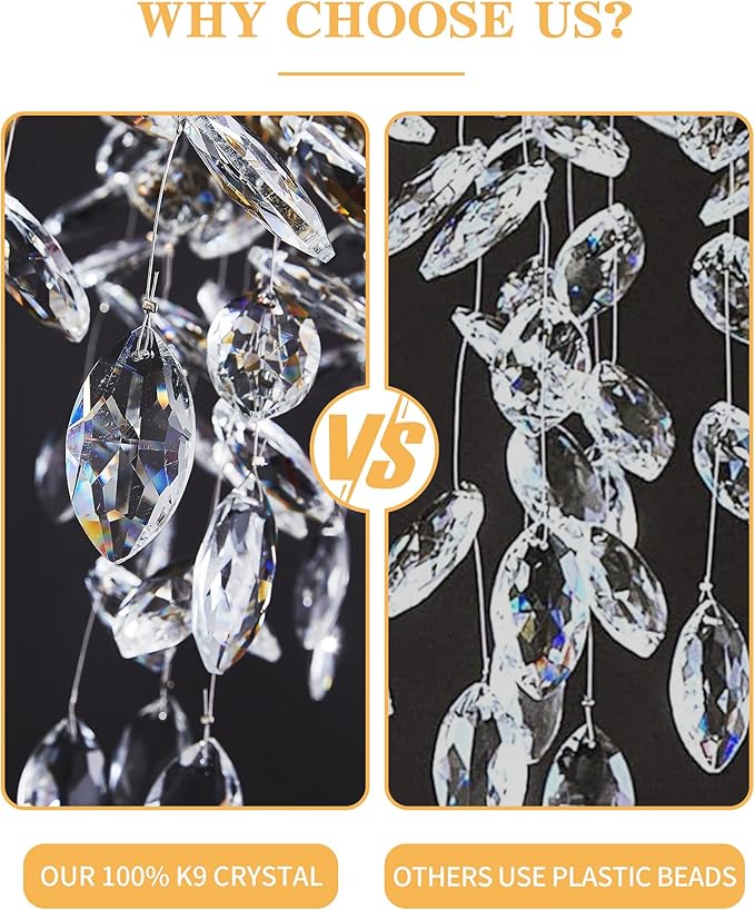 Modern Tree Branch Chandelier, 16 Lights Rectangular 59" Crystal Silver Chandeliers Height Adjustable for Kitchen Island Dining Room Living Room