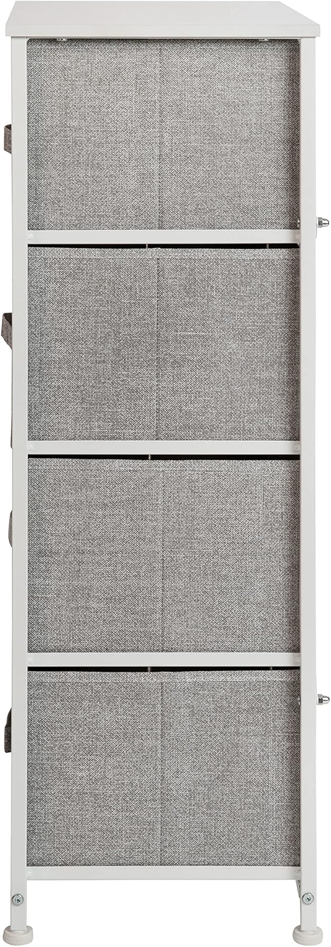 Flash Furniture Harris 4-Drawer Storage Chest of Drawers, Modern Bedroom Dresser with 4 Easy Pull Fabric Drawers and Engineered Wood Top, Light Gray